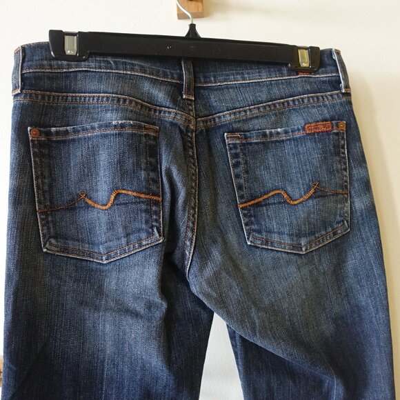 Seven 7 for all mankind low-rise flare medium wash jeans size 28 - Picture 8 of 14